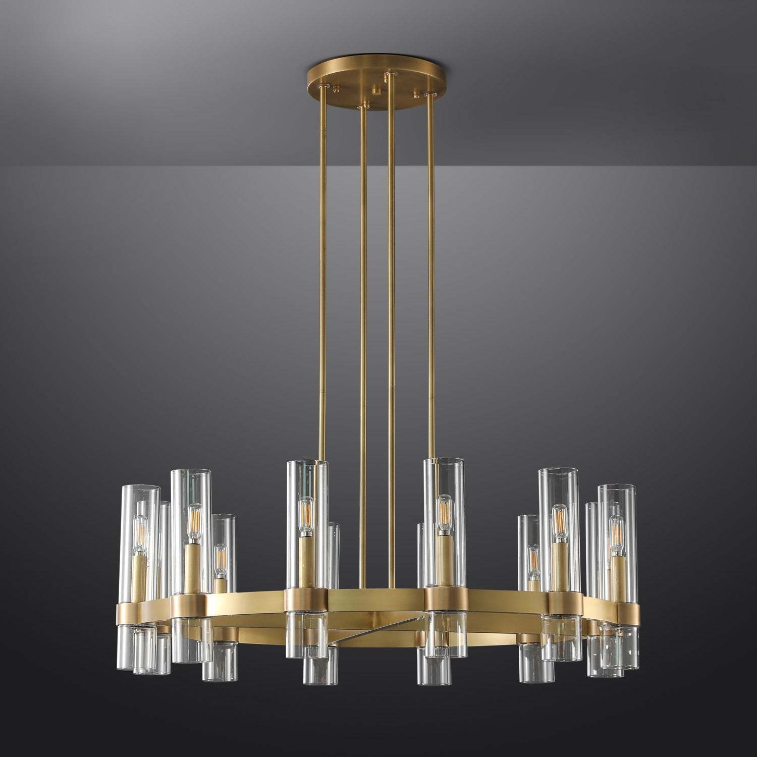 Ravalle Glass Round Chandelier 36"