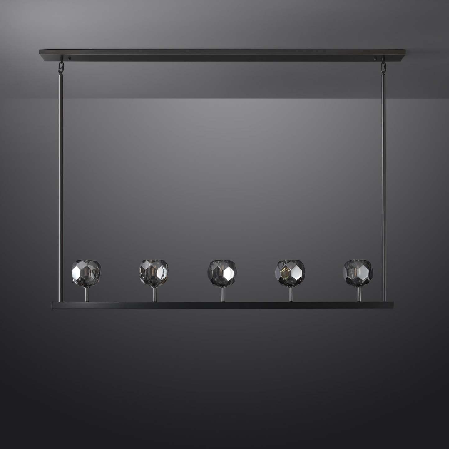 Bille Crystal Ball Linear Chandelier 48"
