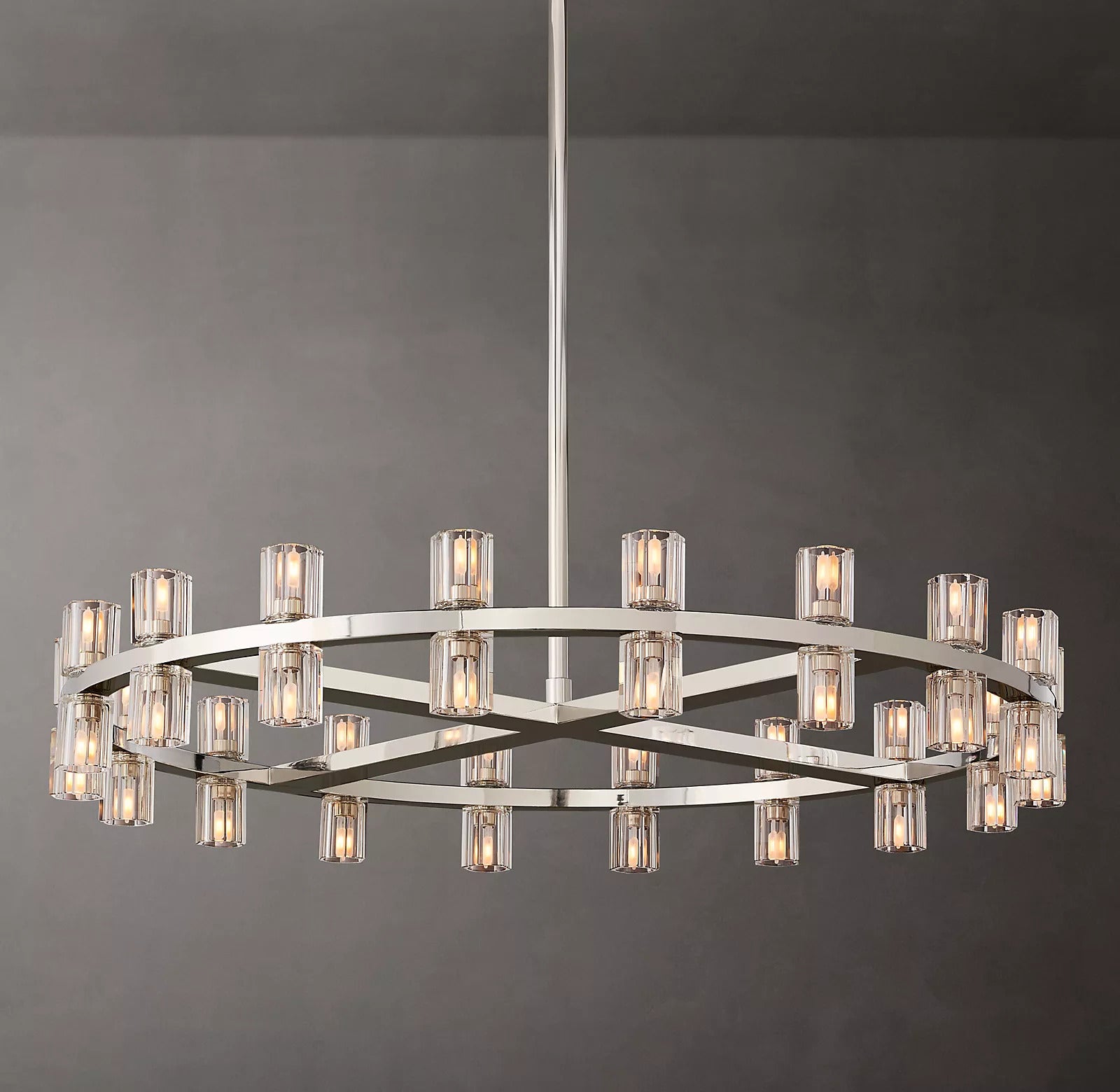 Arcahonk Crystal Round Chandelier 36"