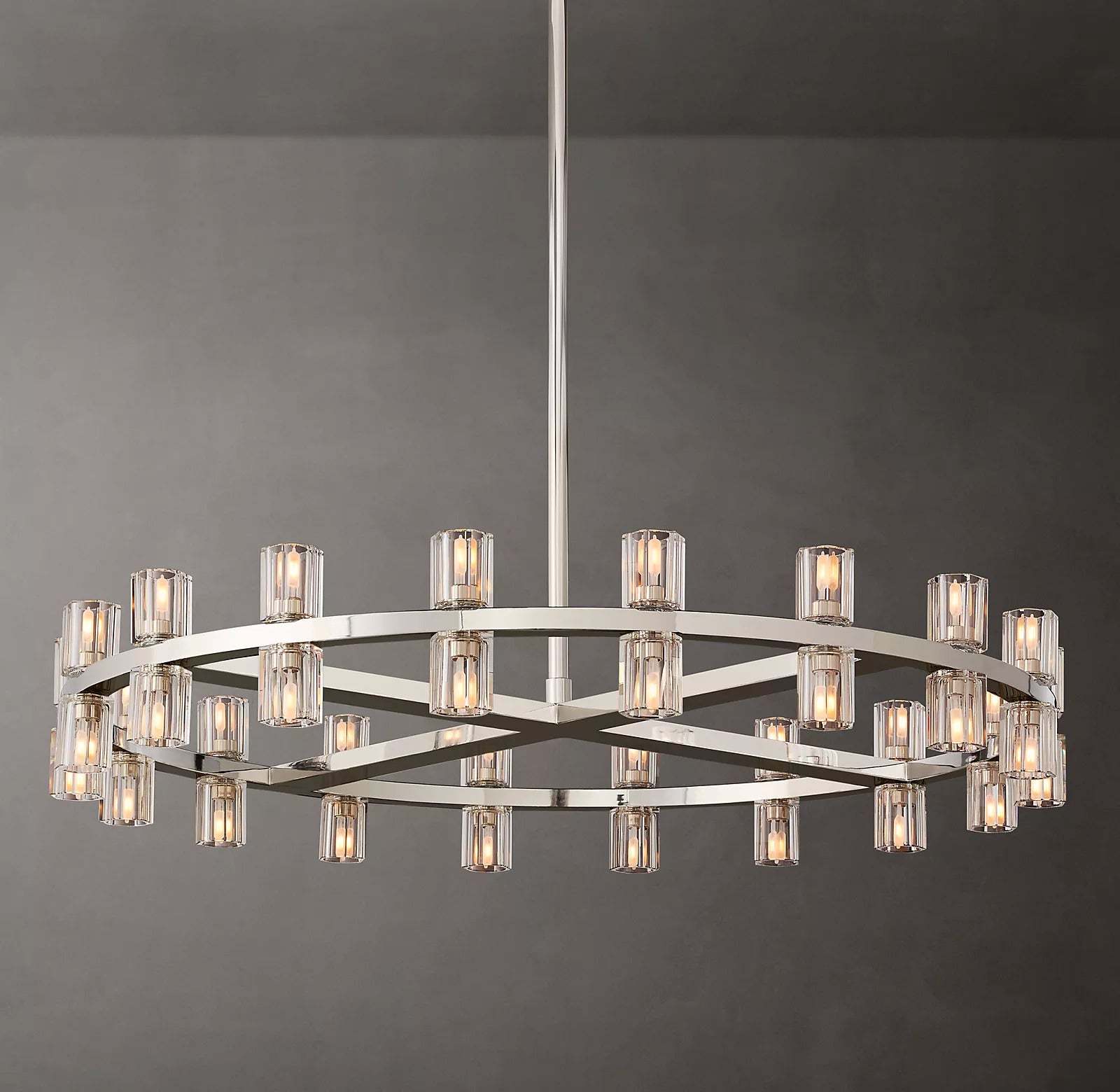 Arcahonk Crystal Round Chandelier 36"