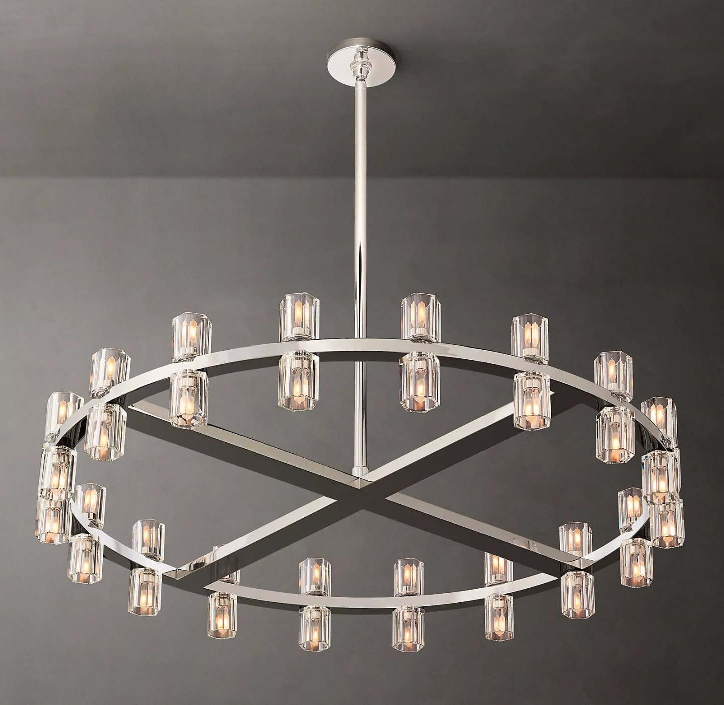 Arcahonk Crystal Round Chandelier 36"
