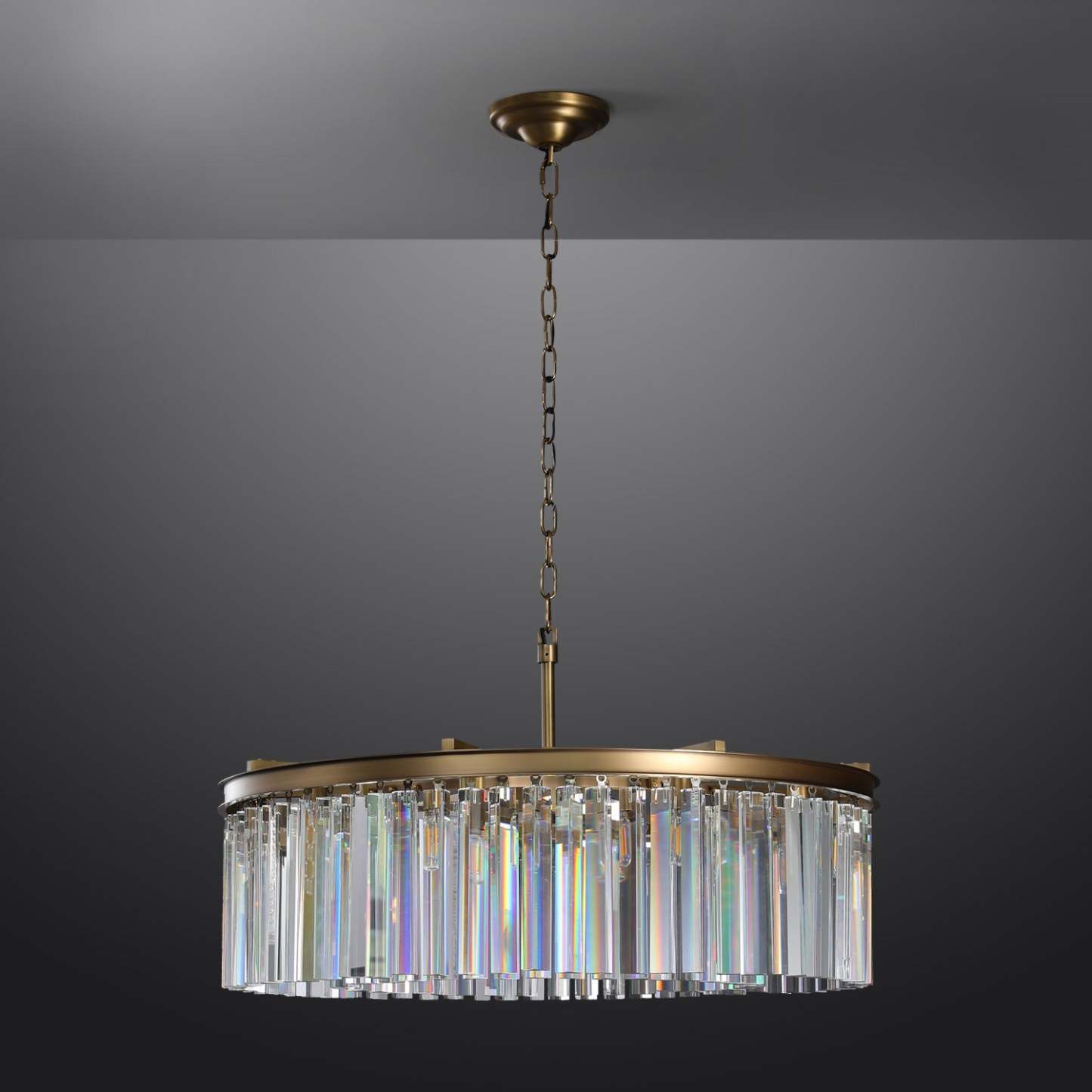 Rhysis Crystal Round Chandelier 43"