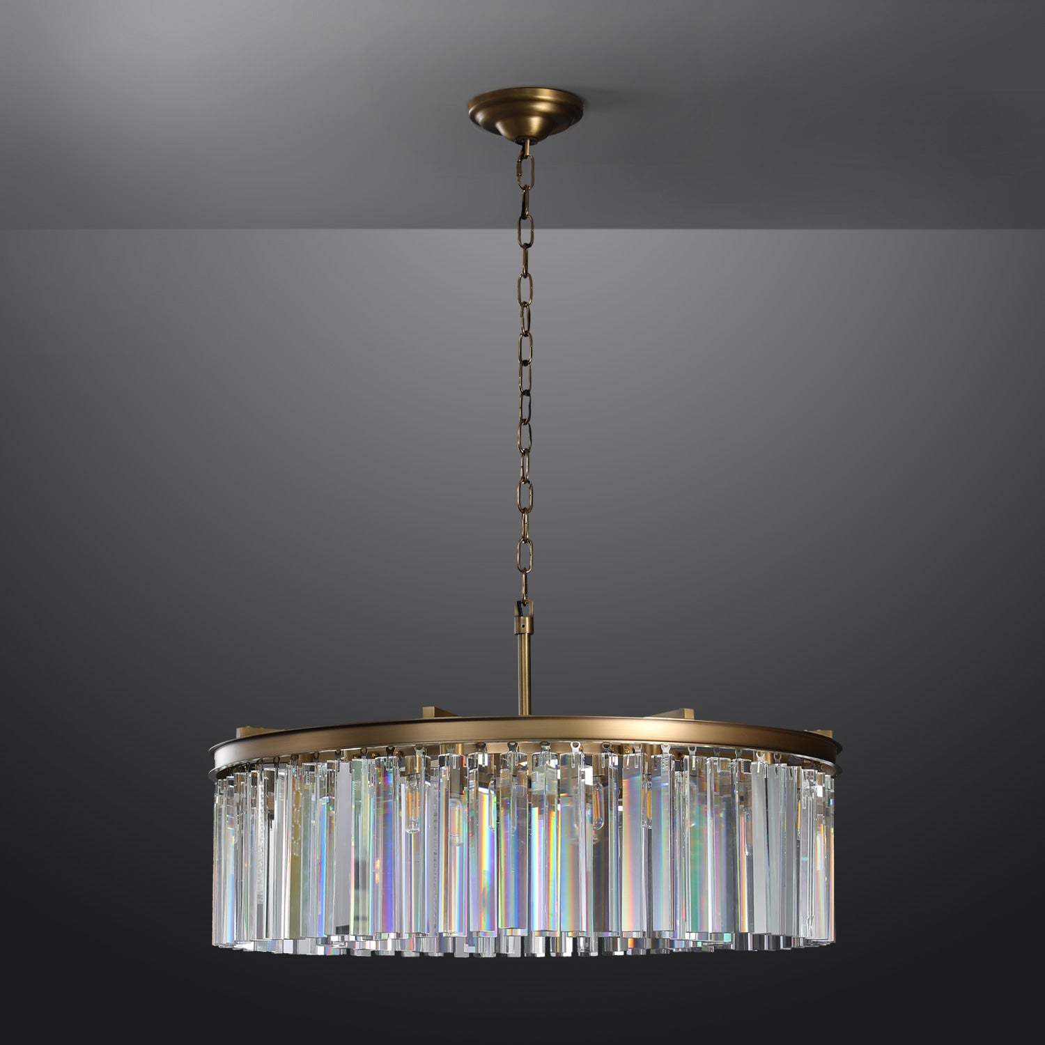 Rhysis Crystal Round Chandelier 43"