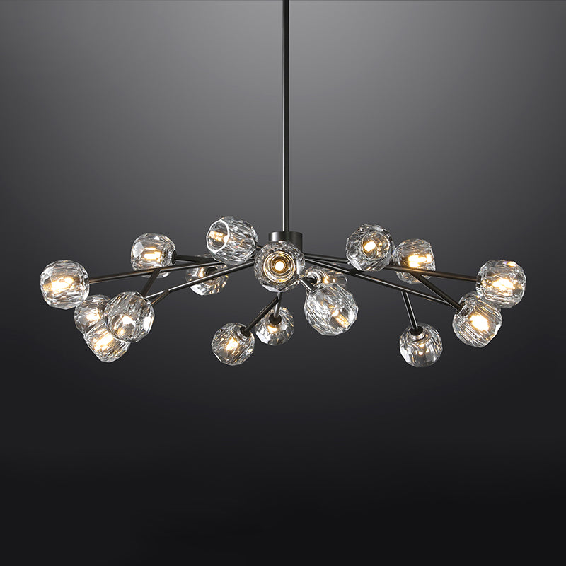 Bille Crystal Ball Round Chandelier 48" K9 Crystal
