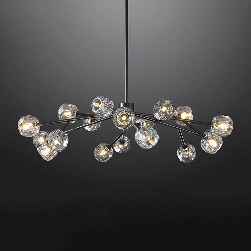 Bille Crystal Ball Round Chandelier 48" K9 Crystal