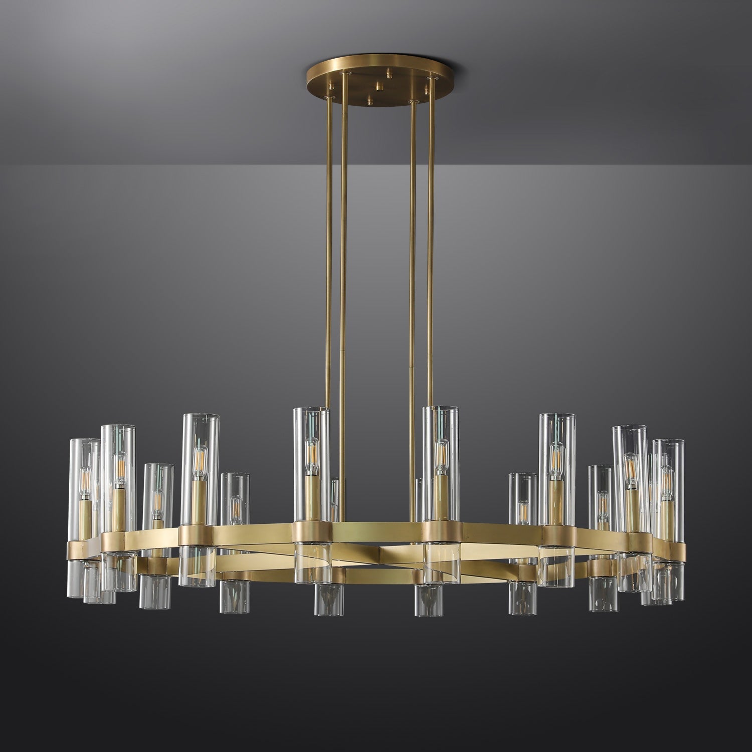 Ravalle Glass Round Chandelier 48"