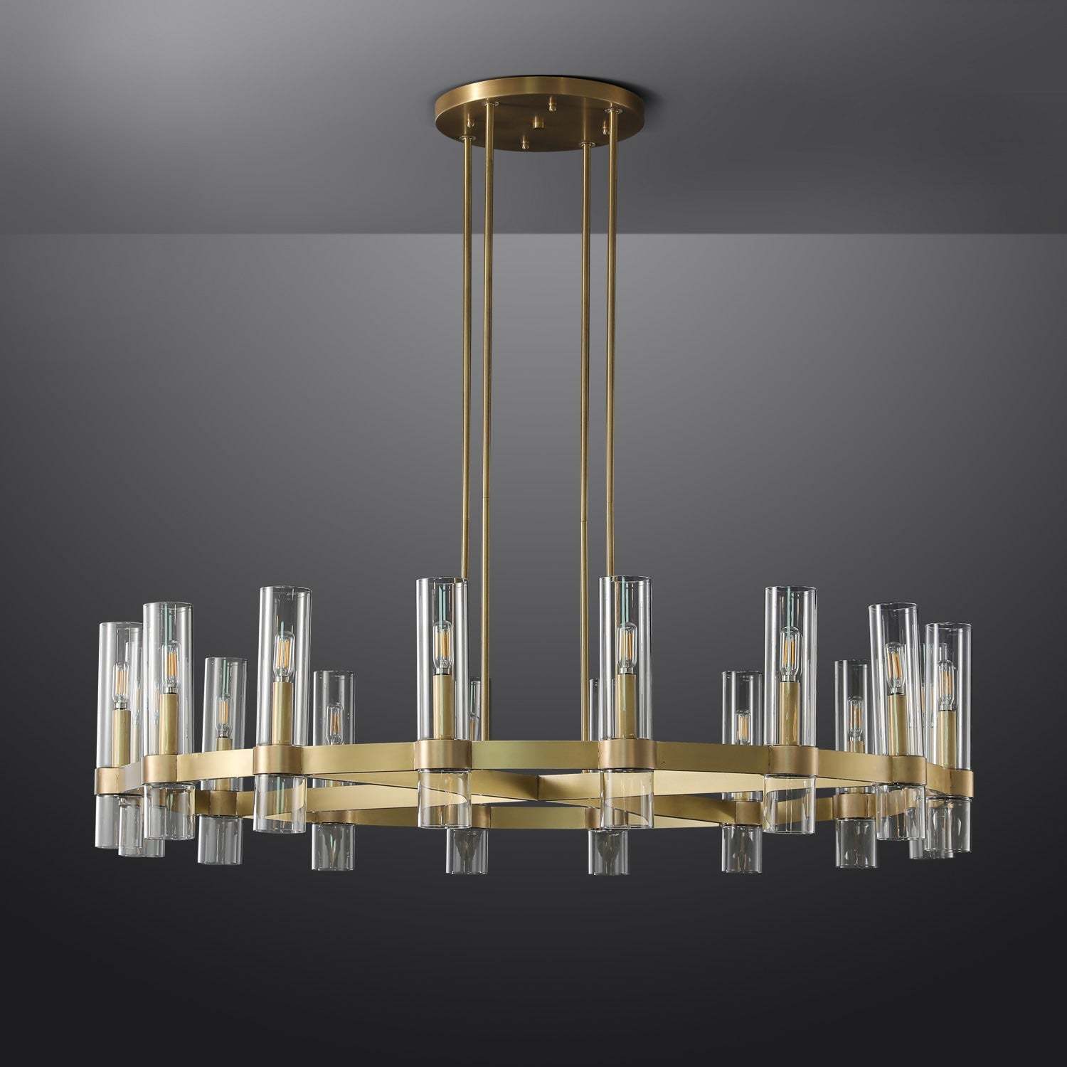 Ravalle Glass Round Chandelier 48"