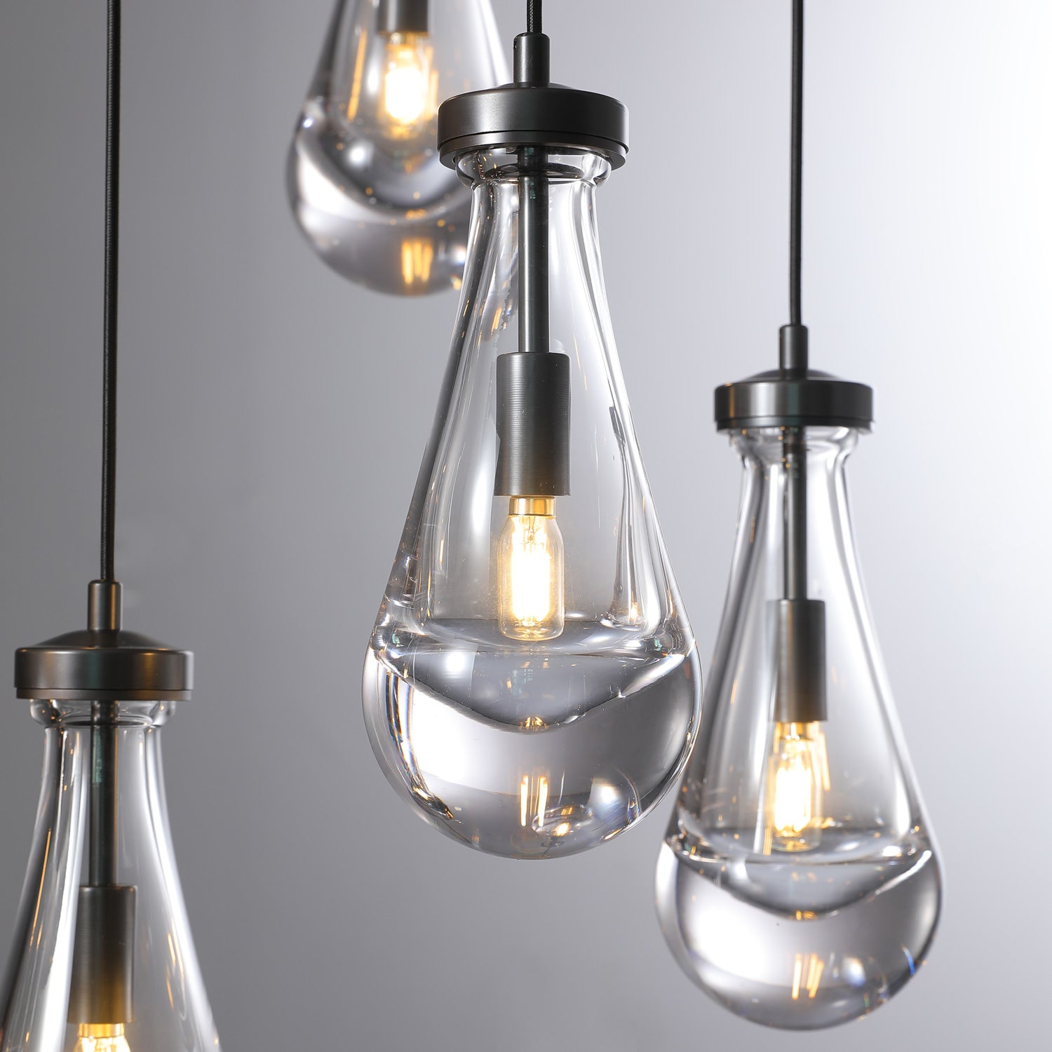 Rain Glass Linear Chandelier 54"