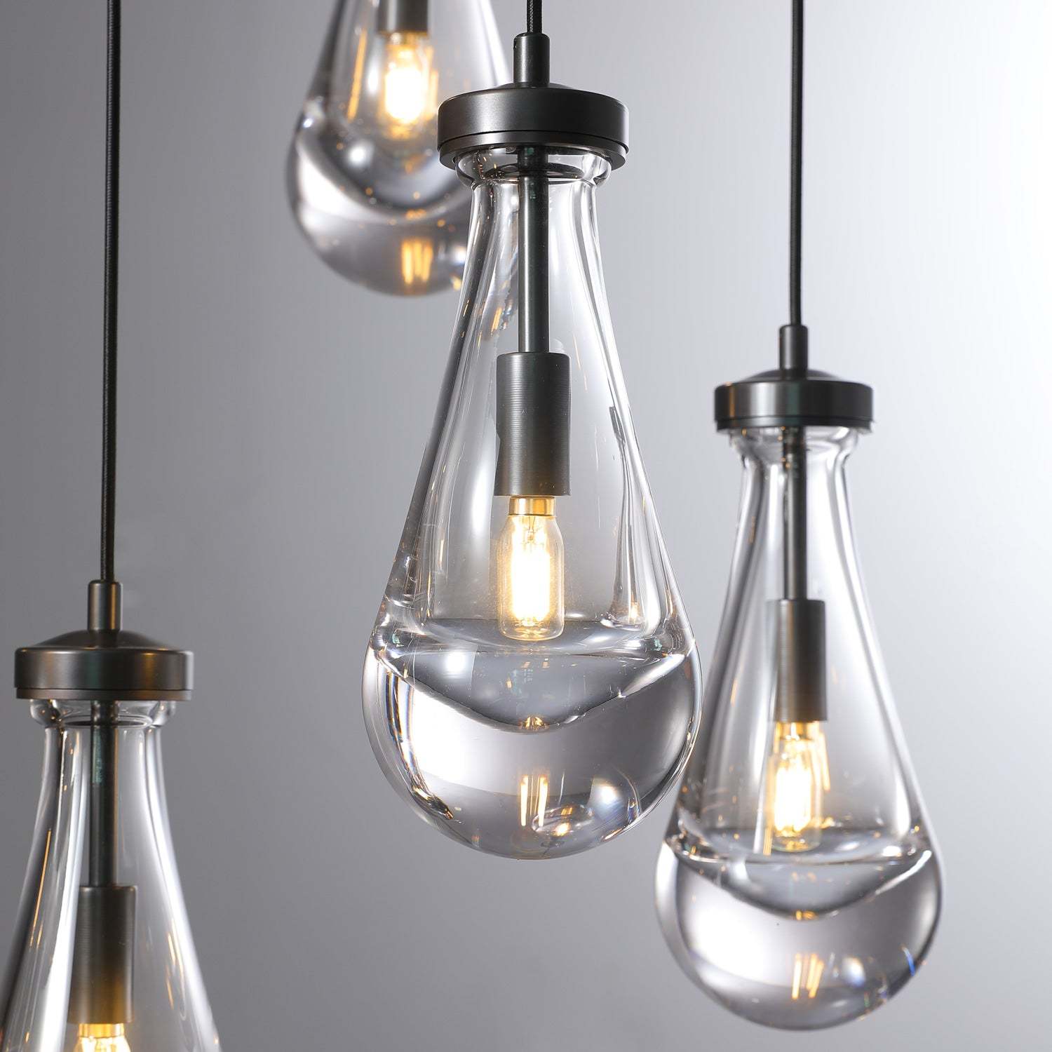 Rain Glass Linear Chandelier 54"