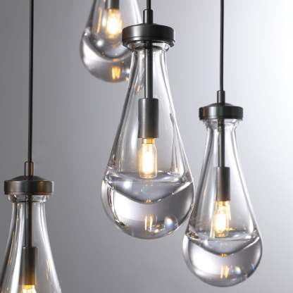 Rain Glass Linear Chandelier 54"