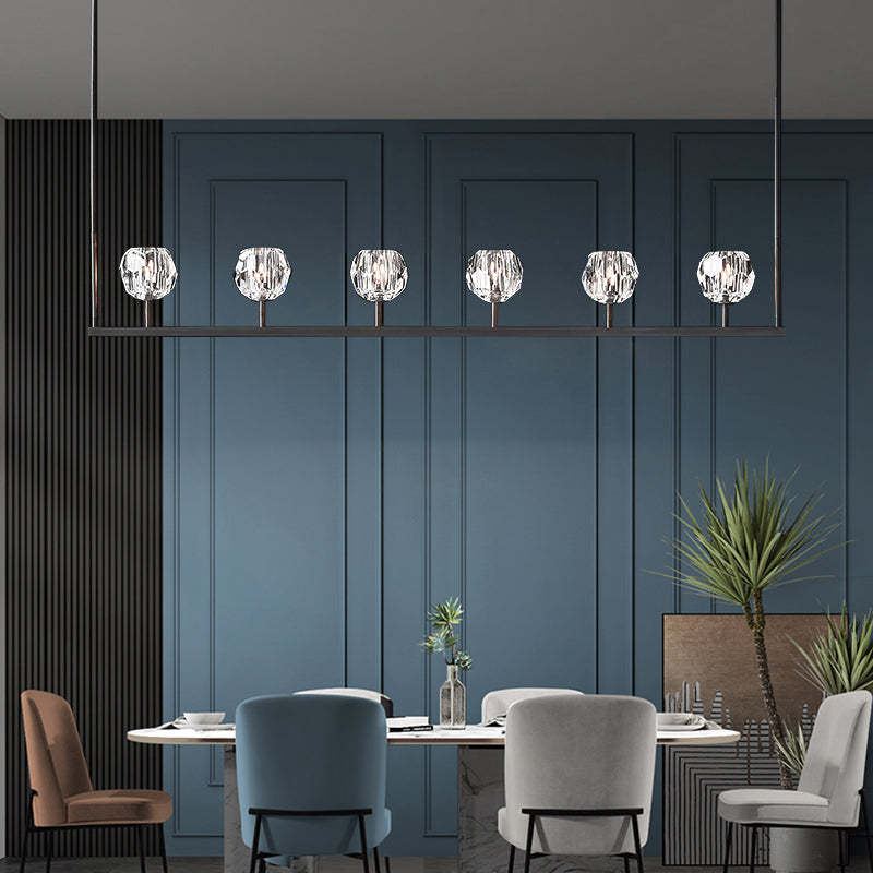 Bille Crystal Ball Linear Chandelier 60"