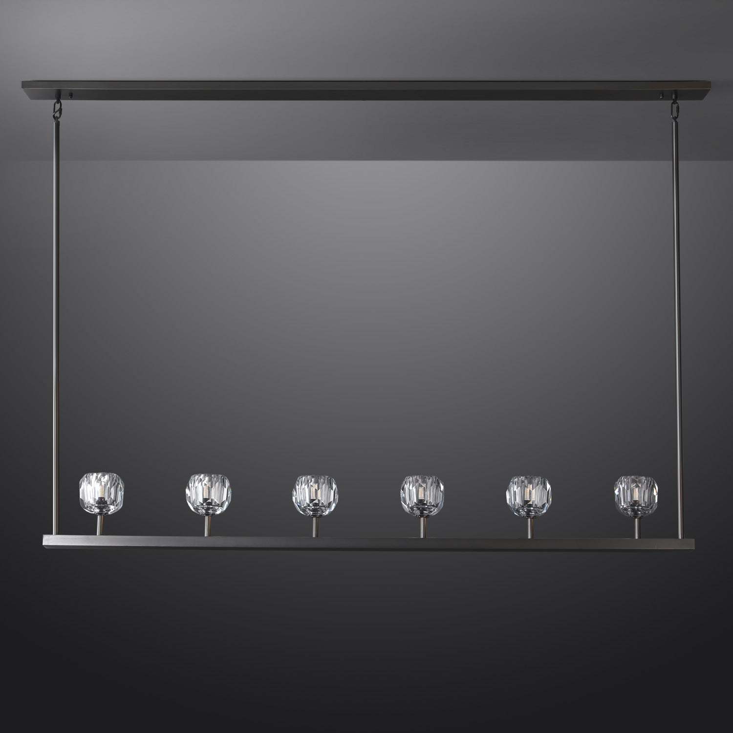 Bille Crystal Ball Linear Chandelier 60"