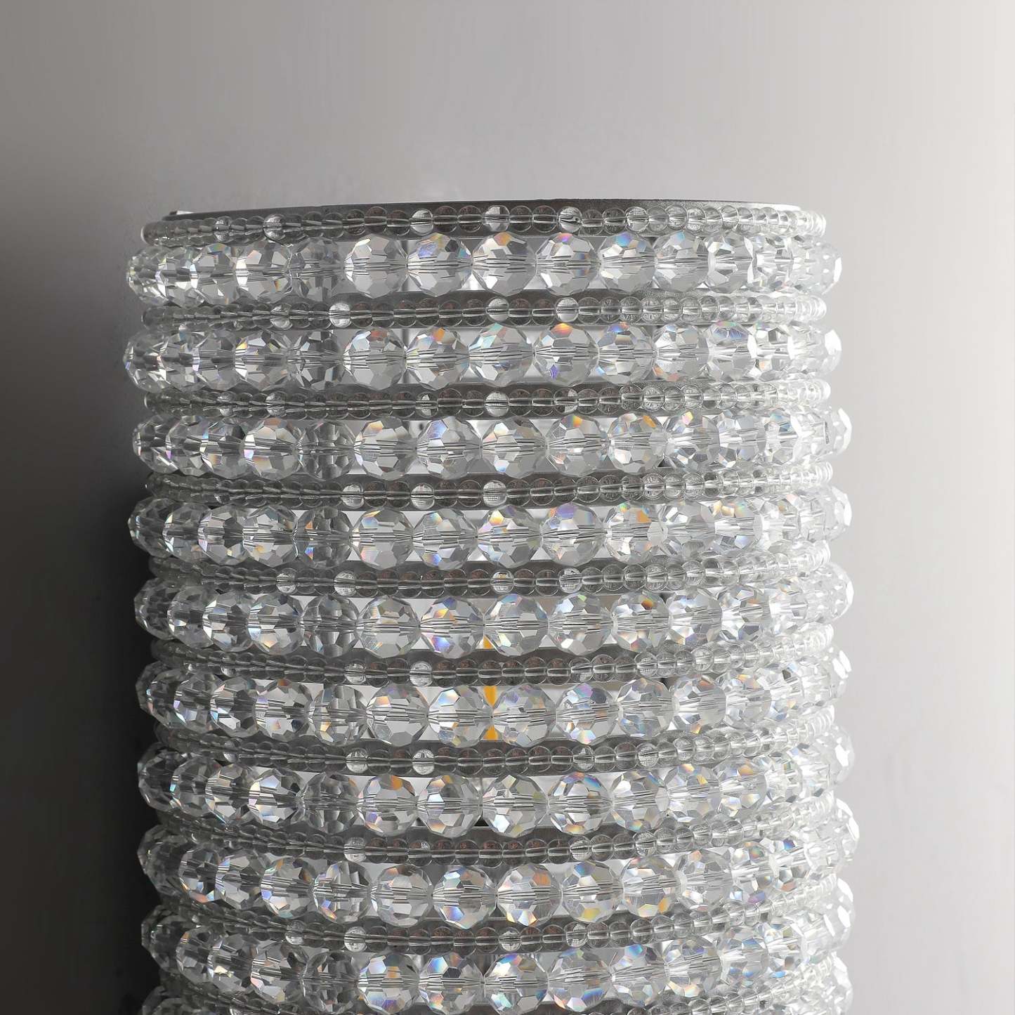 Holo Clear Crystal Beads Wall Sconce 36"Height