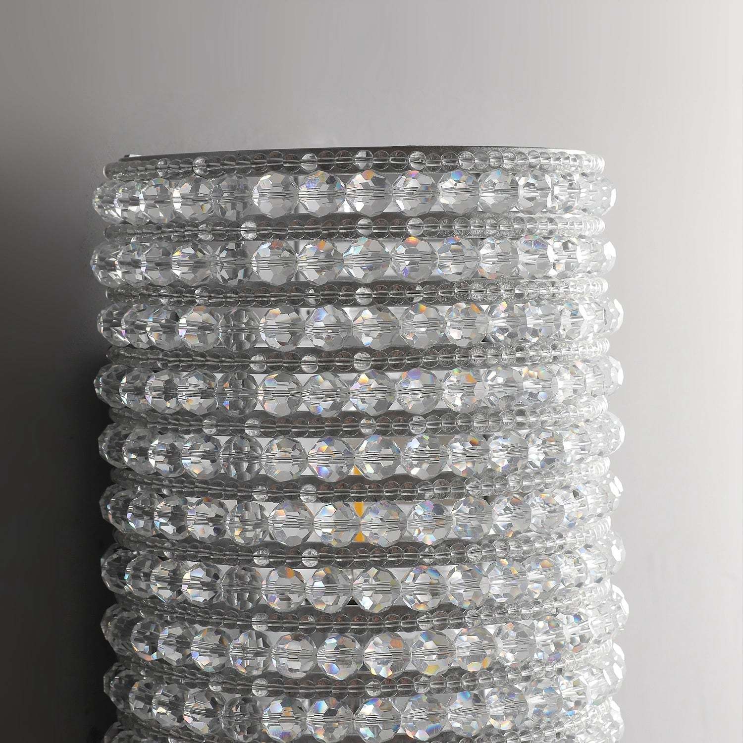 Holo Clear Crystal Beads Wall Sconce 36"Height