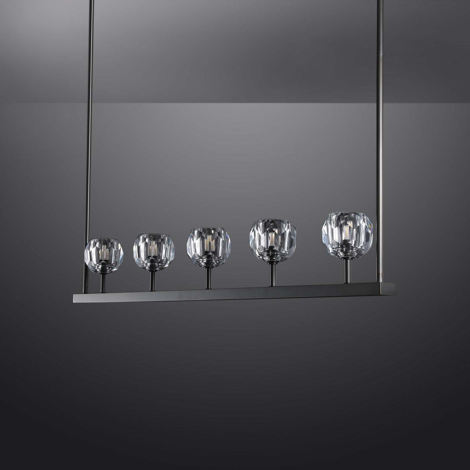 Bille Crystal Ball Linear Chandelier 48"