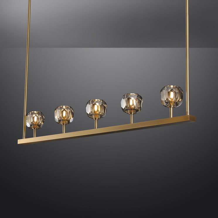 Bille Crystal Ball Linear Chandelier 48"