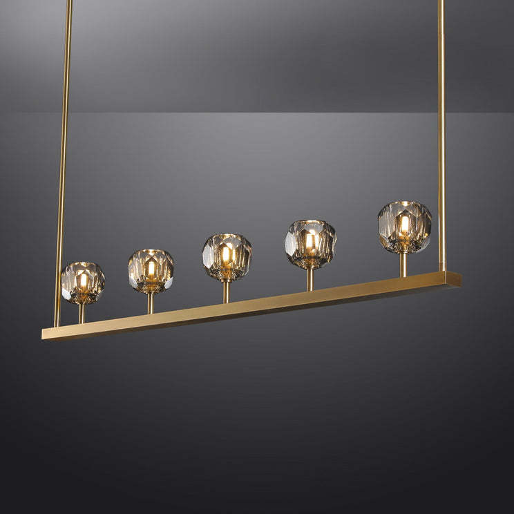 Bille Crystal Ball Linear Chandelier 48"