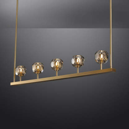 Bille Crystal Ball Linear Chandelier 48"