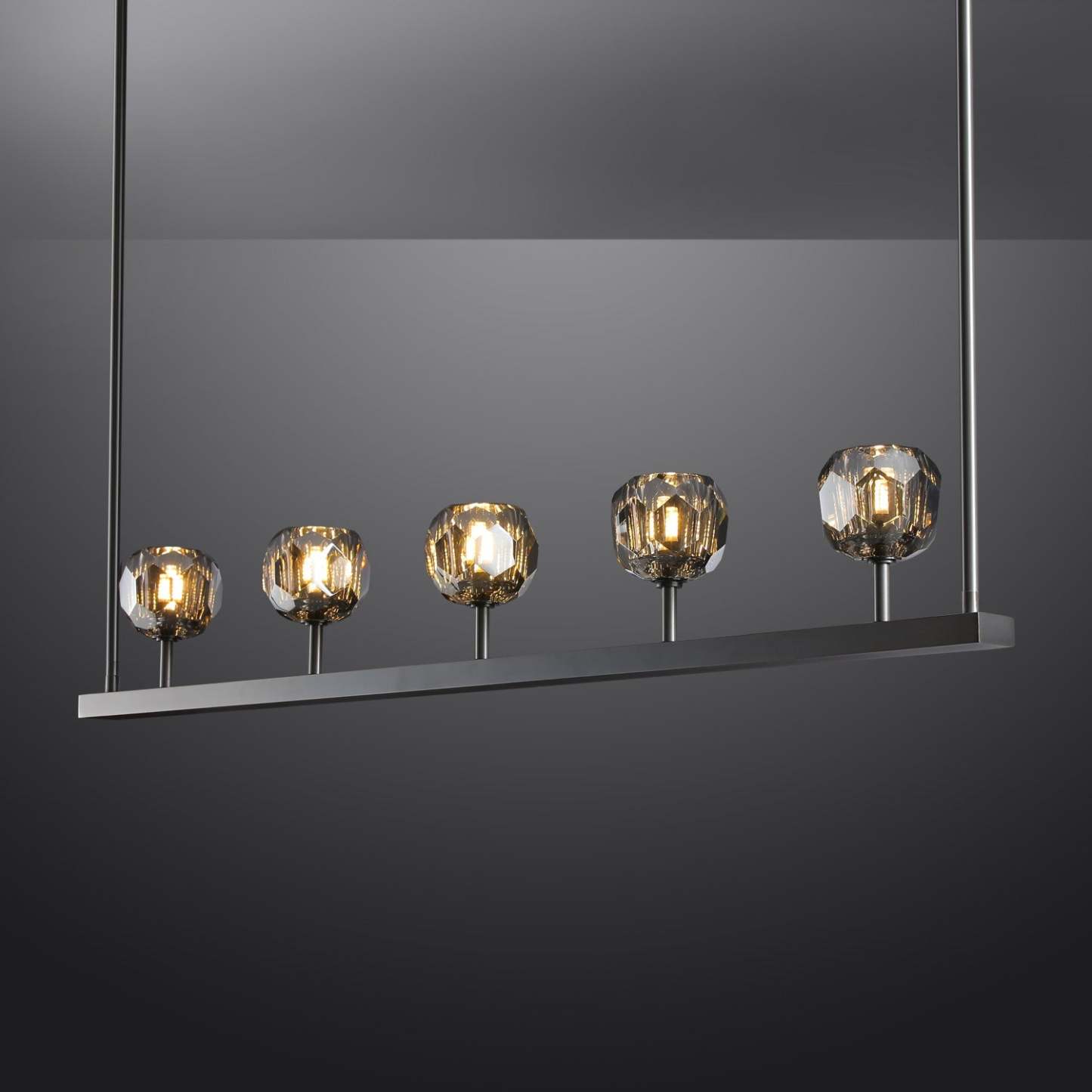 Bille Crystal Ball Linear Chandelier 48"