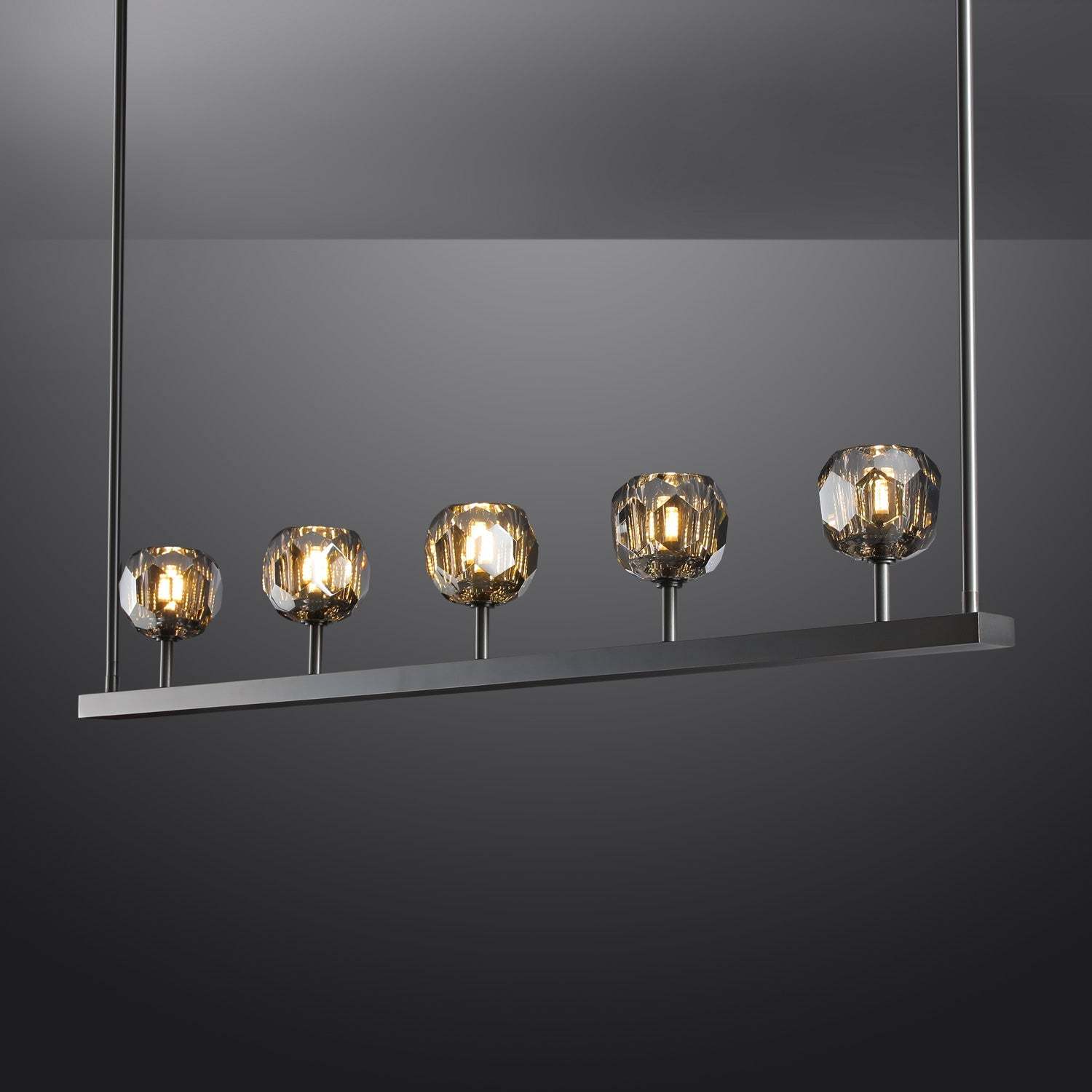 Bille Crystal Ball Linear Chandelier 48"