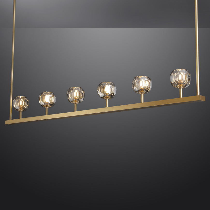 Bille Crystal Ball Linear Chandelier 60"