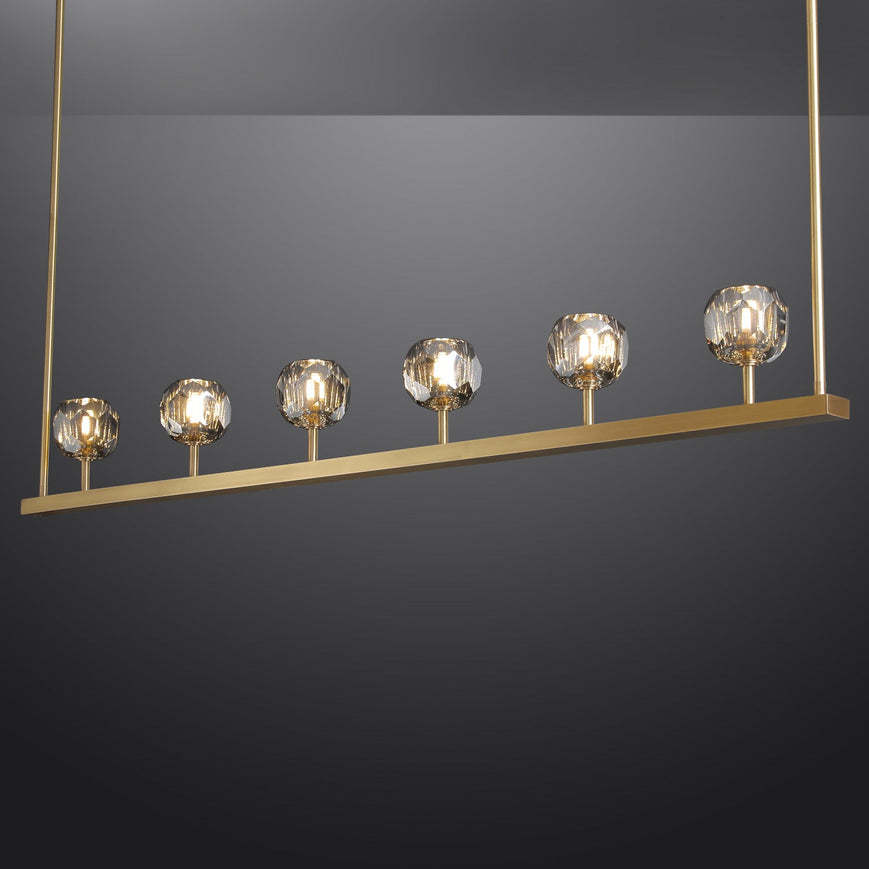 Bille Crystal Ball Linear Chandelier 60"