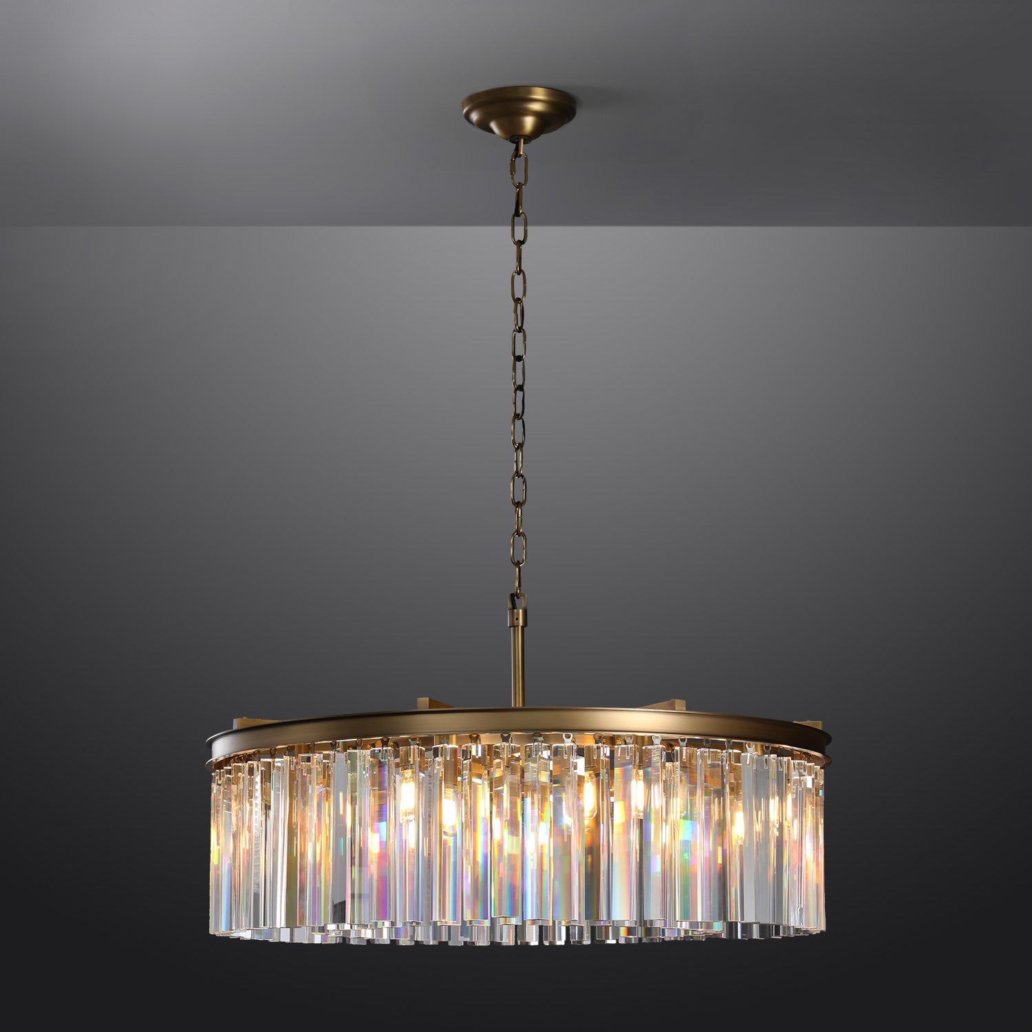 Rhysis Crystal Round Chandelier 43"