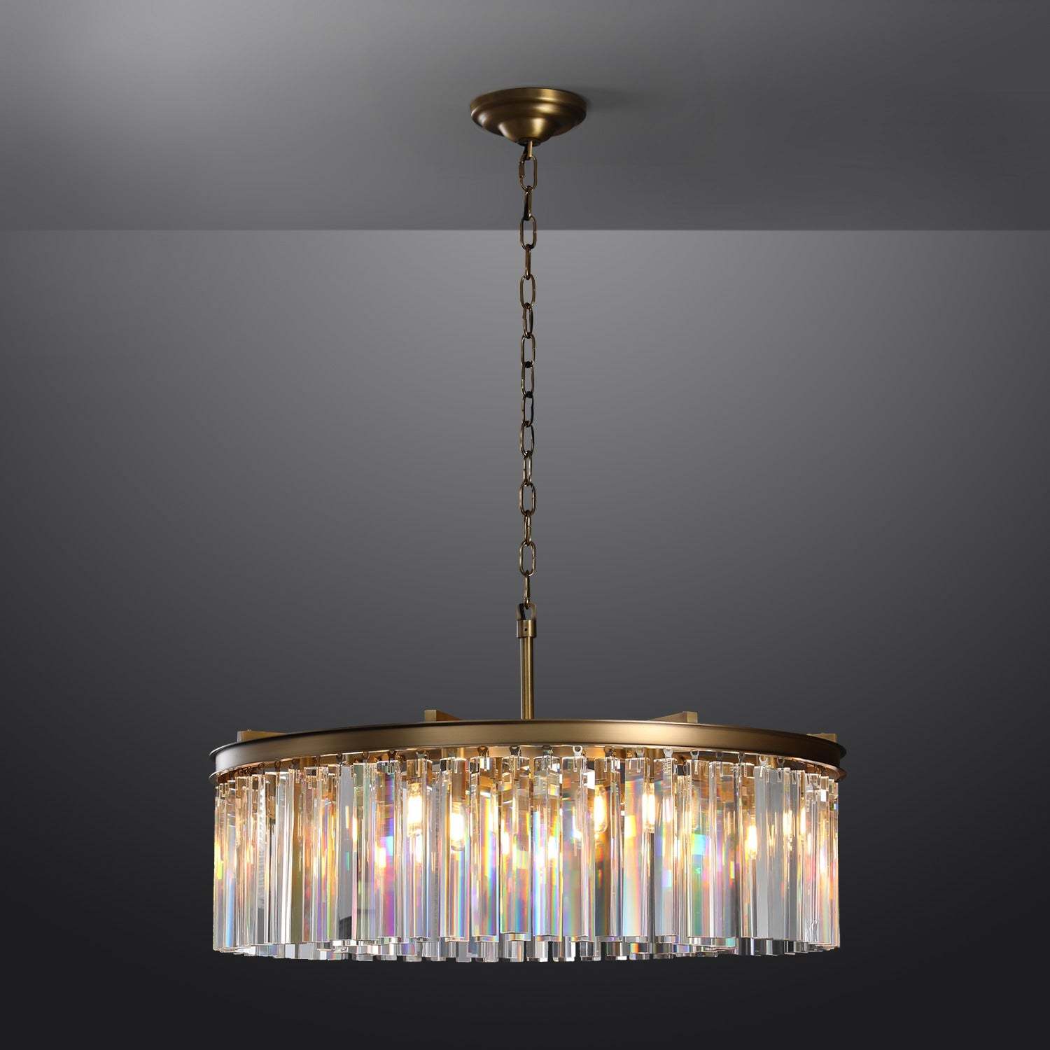 Rhysis Crystal Round Chandelier 43"