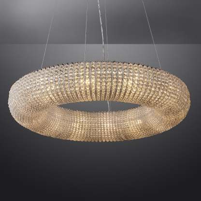 Holo Clear Crystal Ring Chandelier Dimmable 