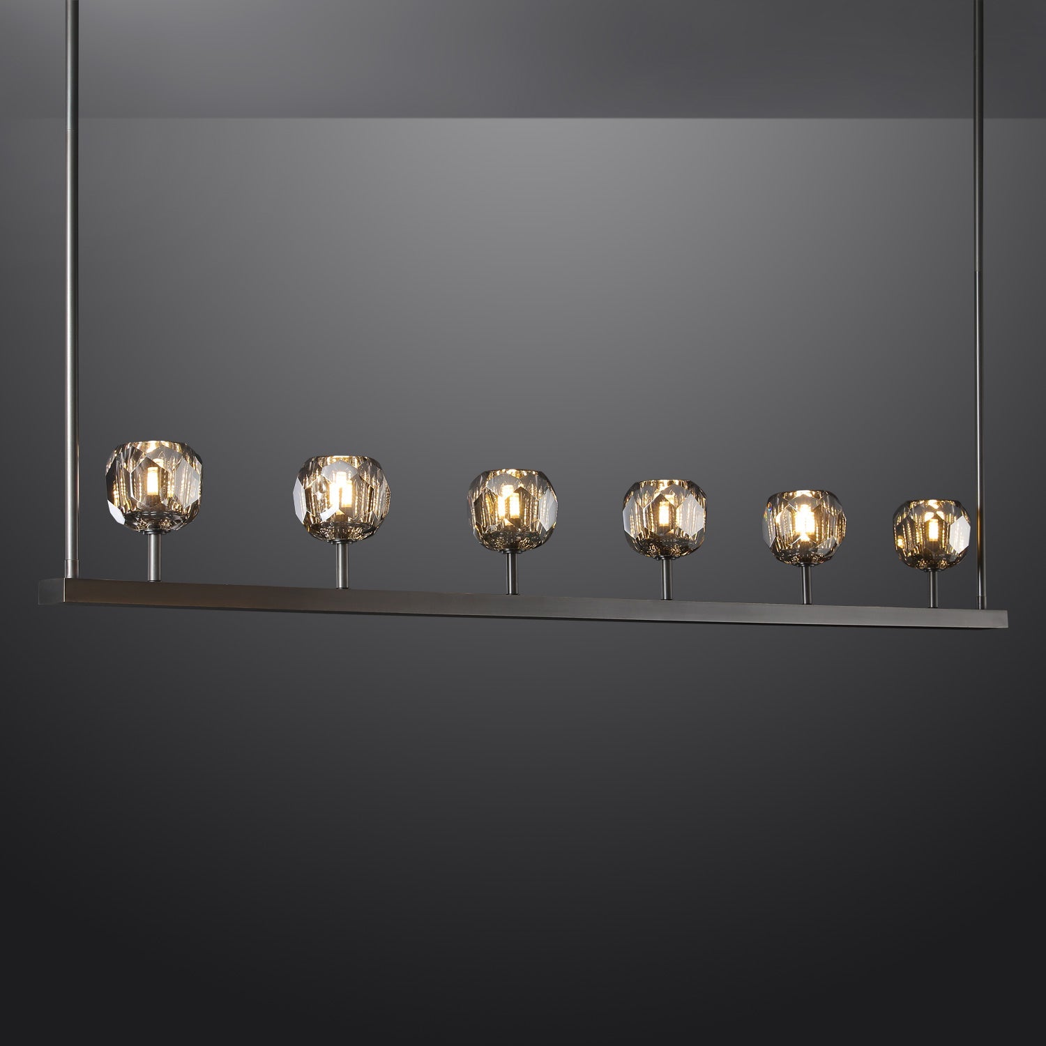 Bille Crystal Ball Linear Chandelier 60"