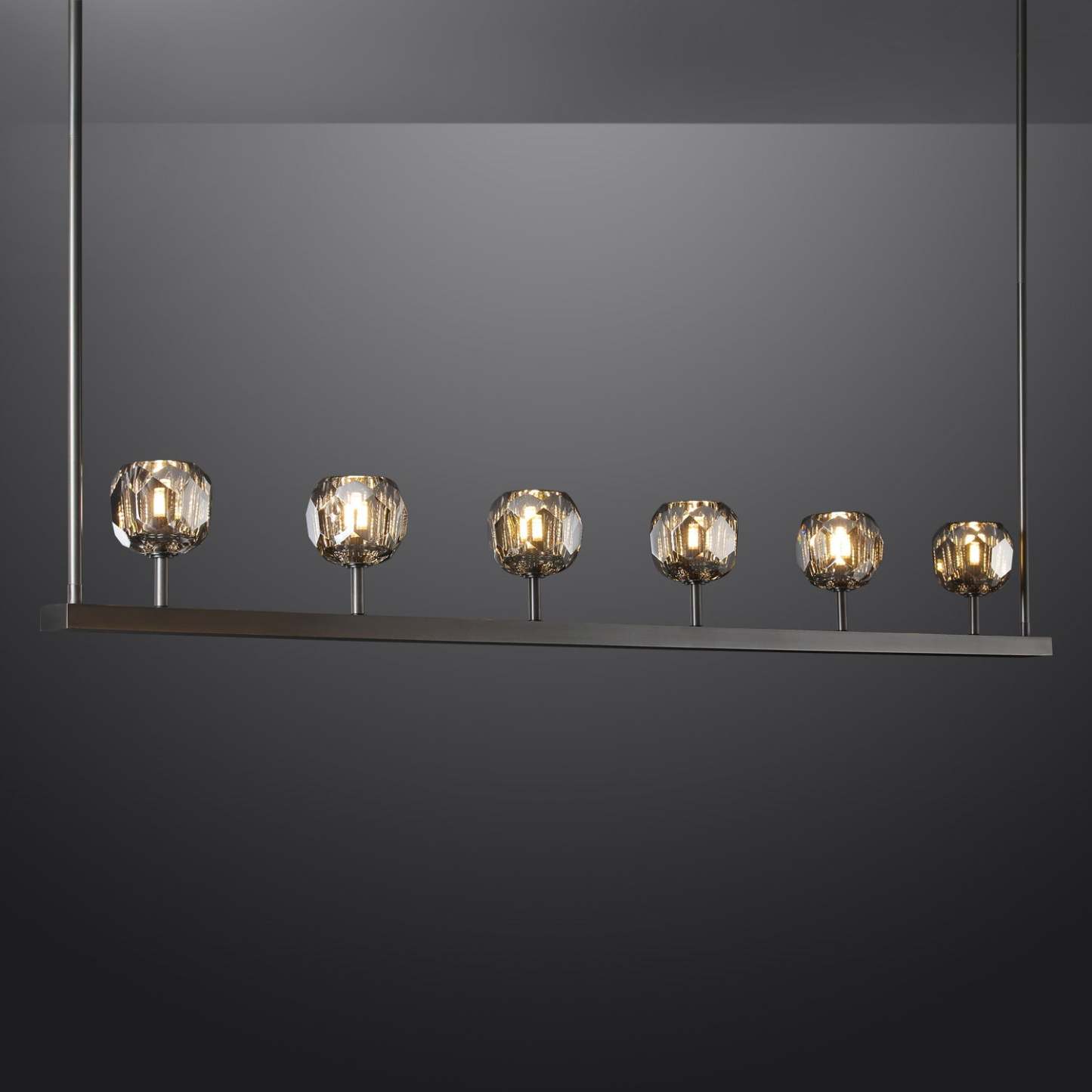 Bille Crystal Ball Linear Chandelier 60"
