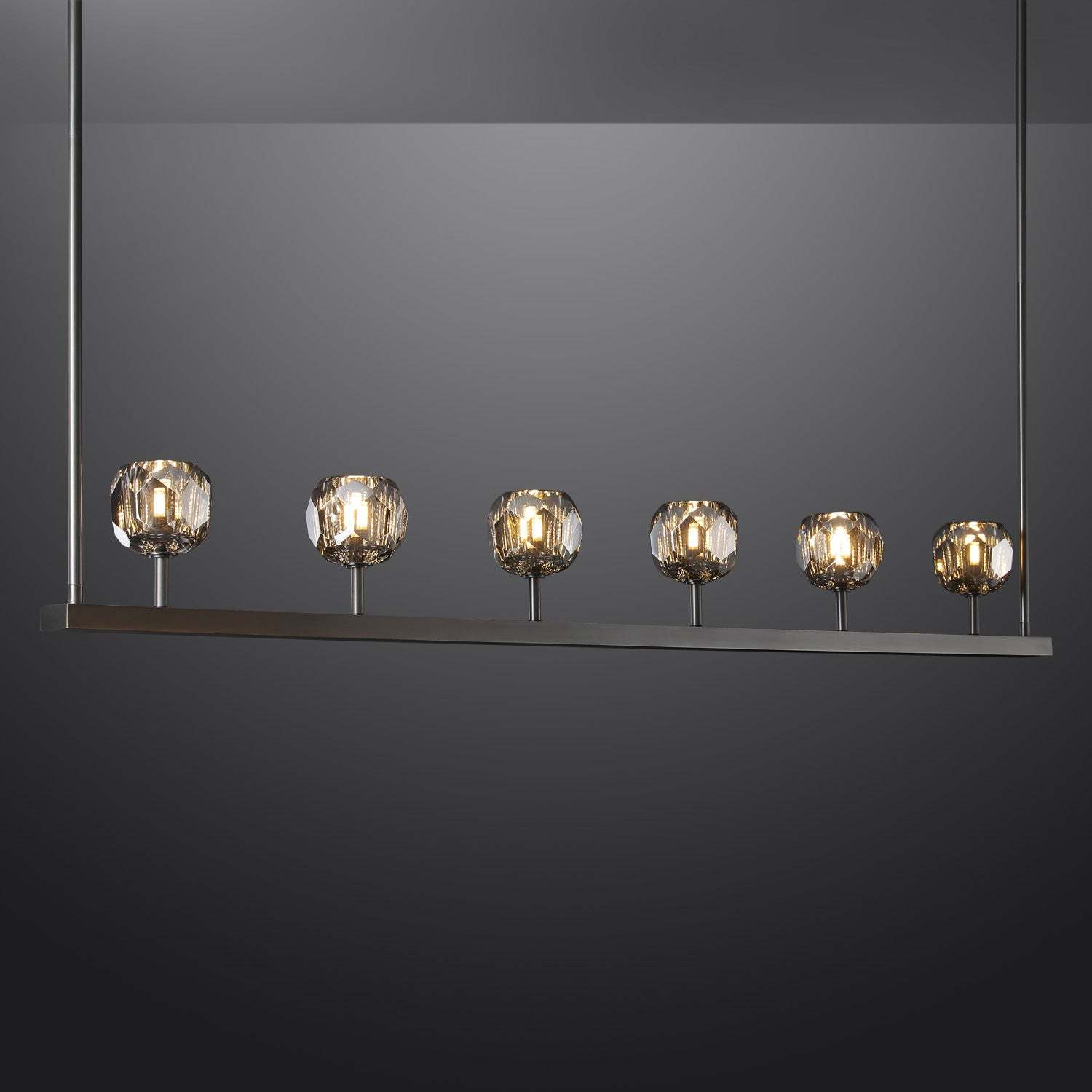 Bille Crystal Ball Linear Chandelier 60"