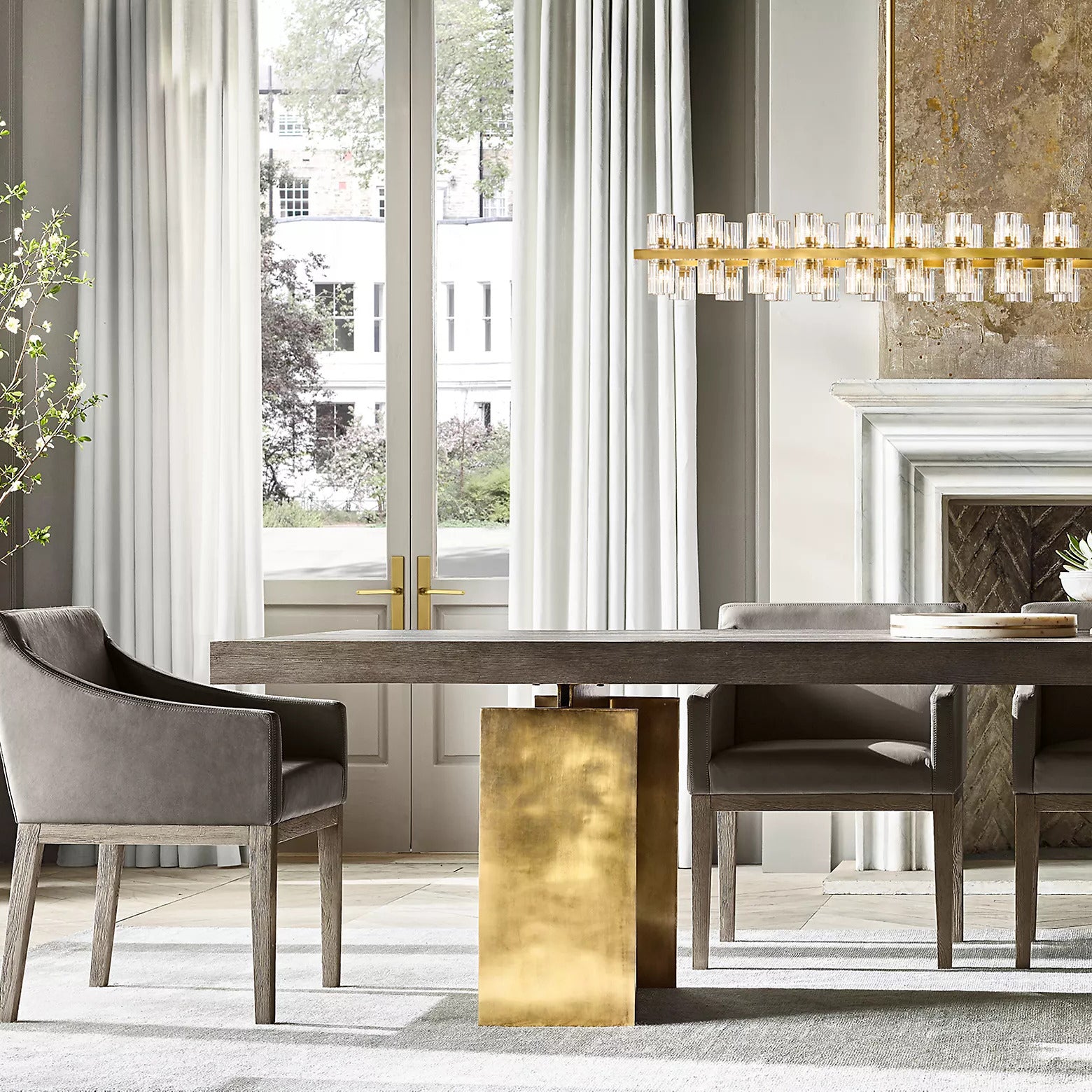 Arcahonk Crystal Rectangular Chandelier 54" 72"