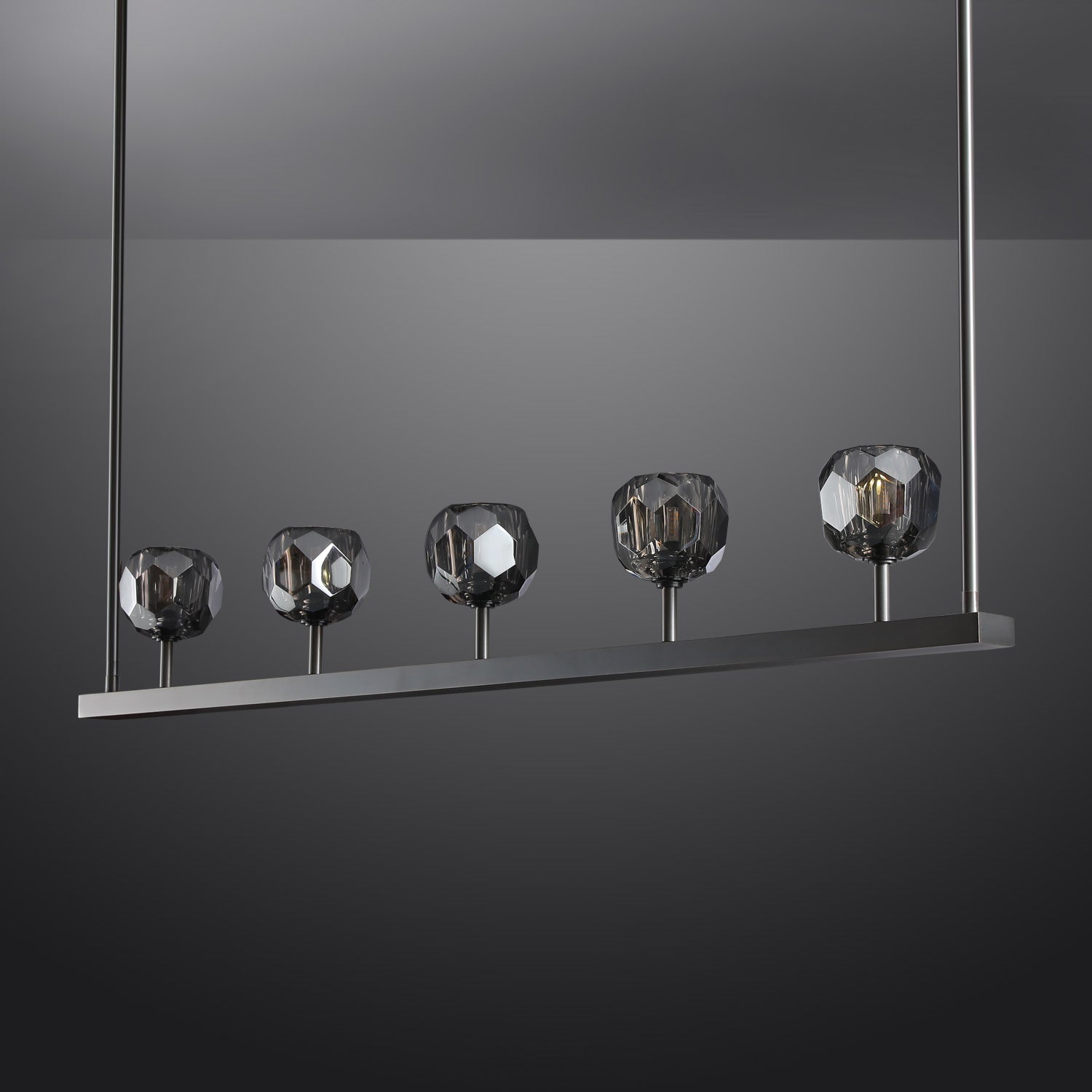 Bille Crystal Ball Linear Chandelier 48"