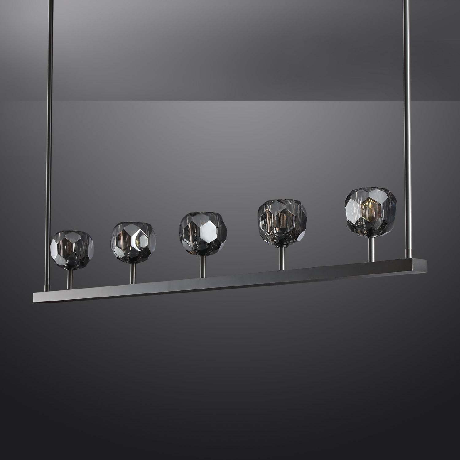 Bille Crystal Ball Linear Chandelier 48"
