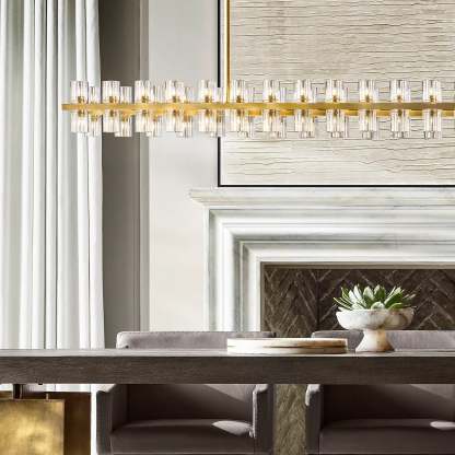 Arcahonk Crystal Rectangular Chandelier 54" 72"