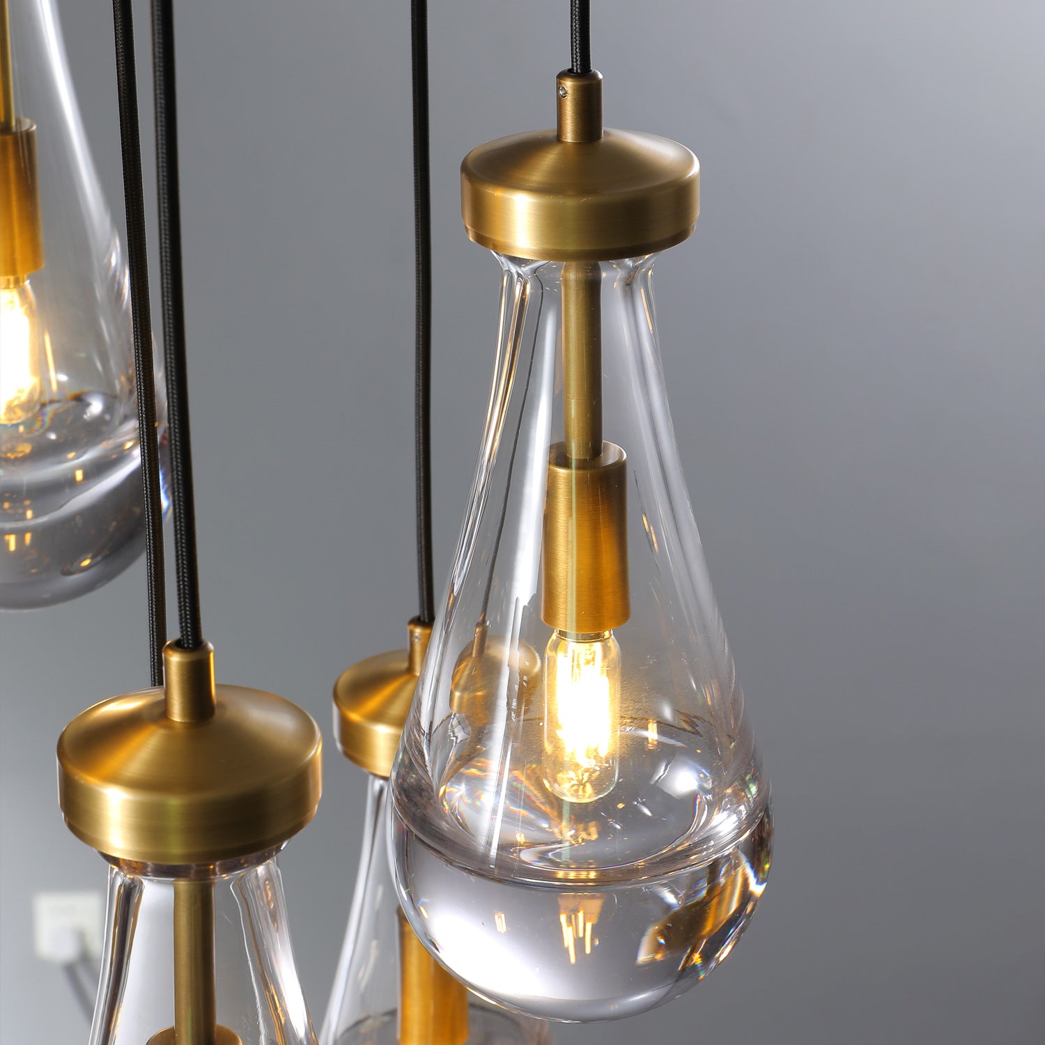 Rain Glass Round Chandelier 18"