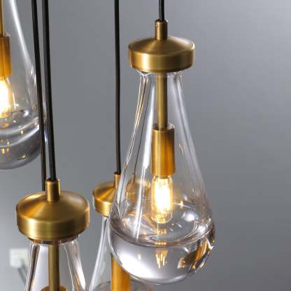Rain Glass Round Chandelier 18"