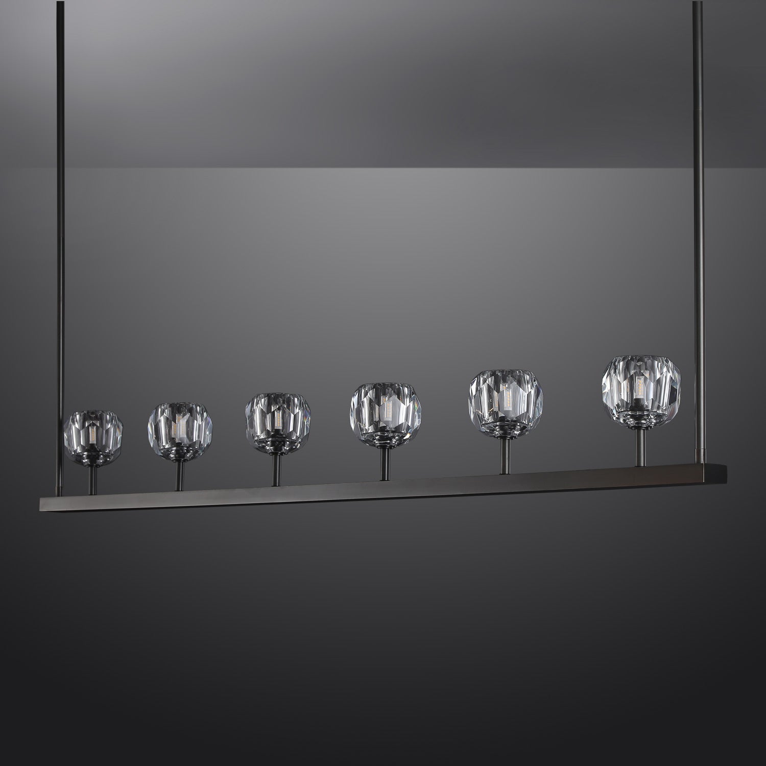 Bille Crystal Ball Linear Chandelier 60"