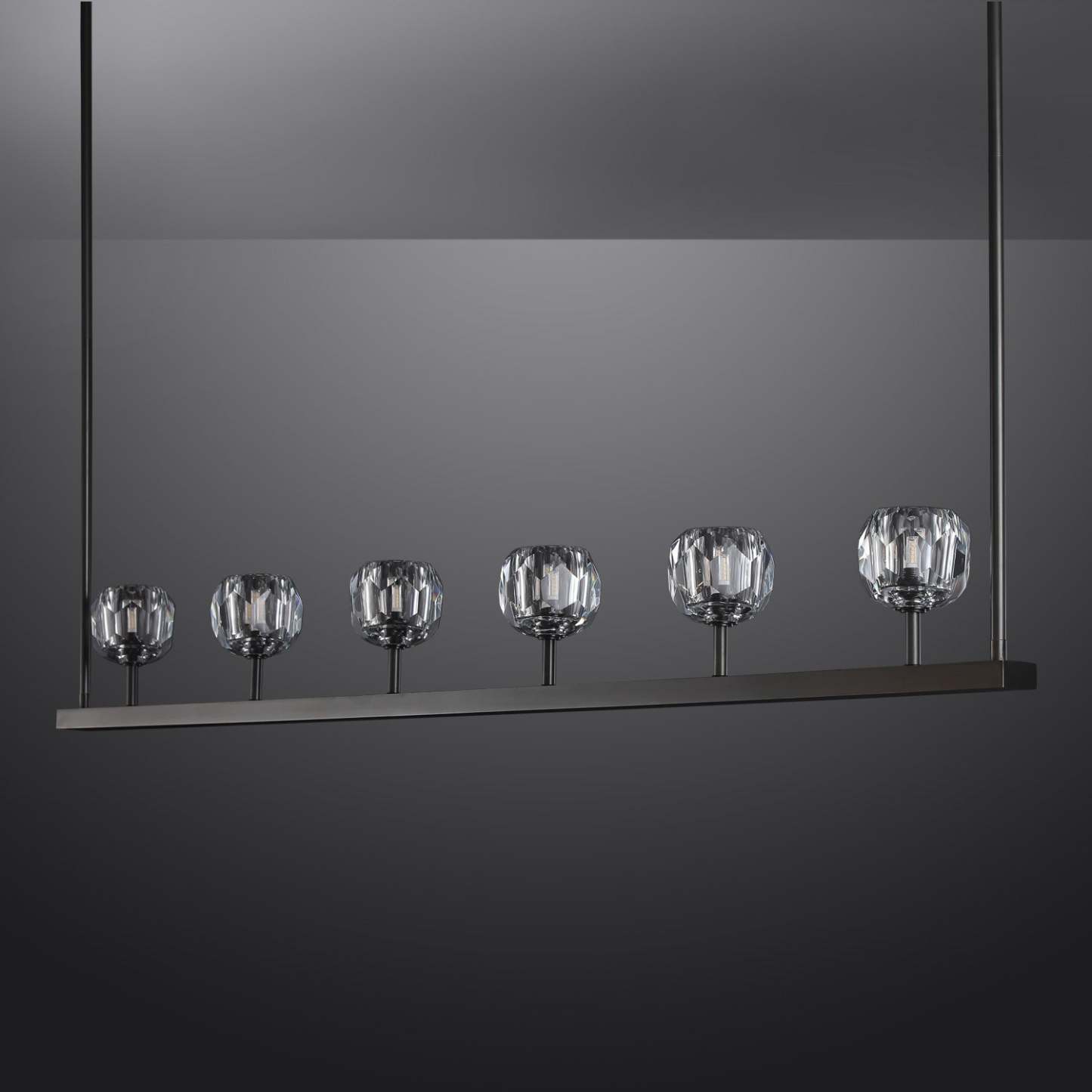 Bille Crystal Ball Linear Chandelier 60"