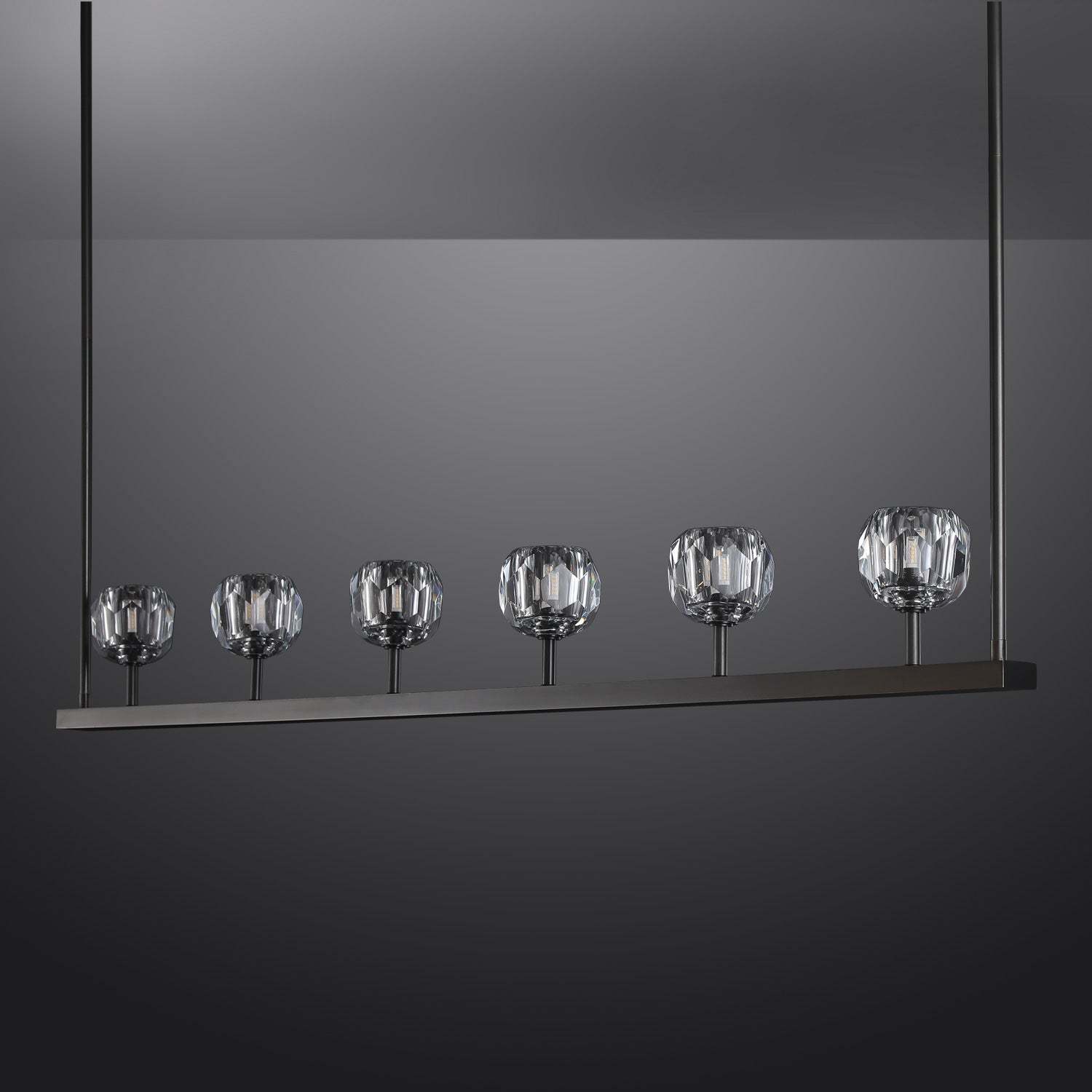 Bille Crystal Ball Linear Chandelier 60"