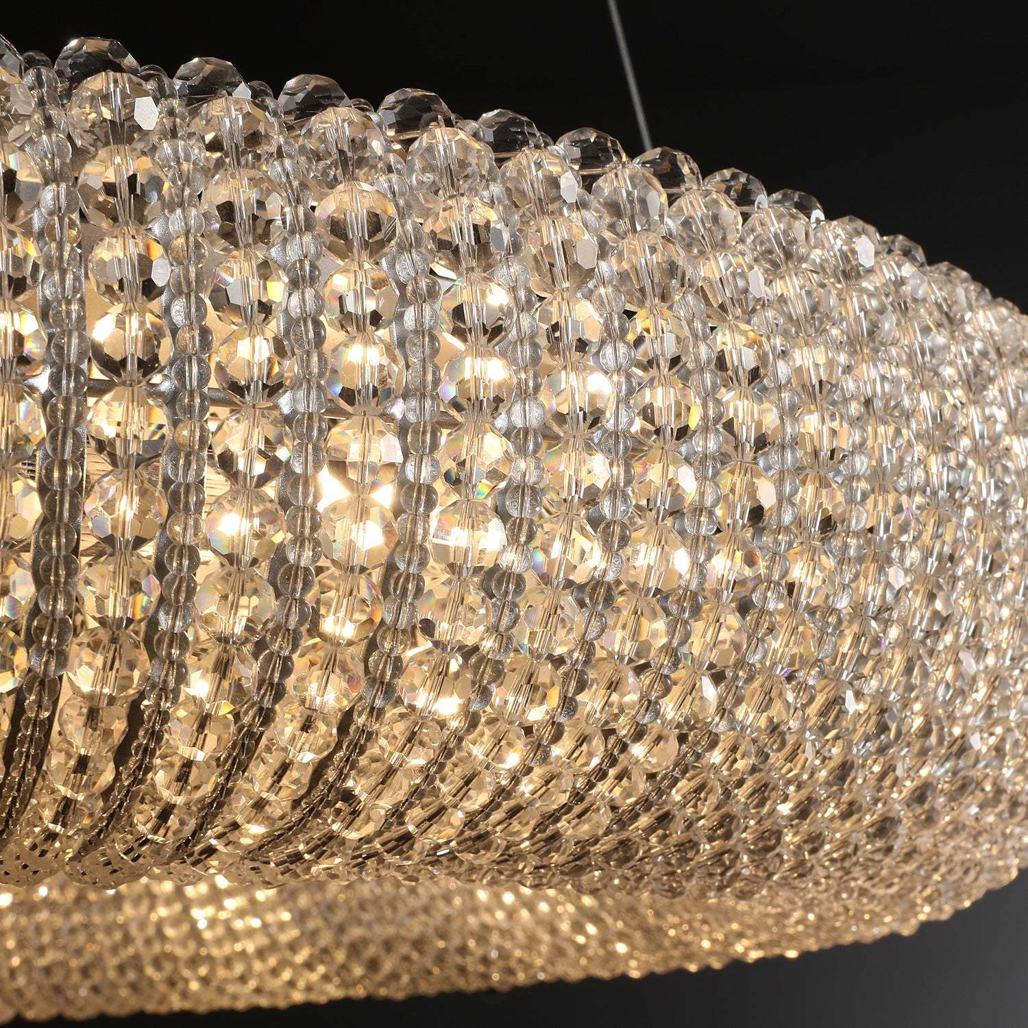 Holo Clear Crystal Ring Chandelier Dimmable 