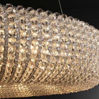 Holo Clear Crystal Ring Chandelier Dimmable 