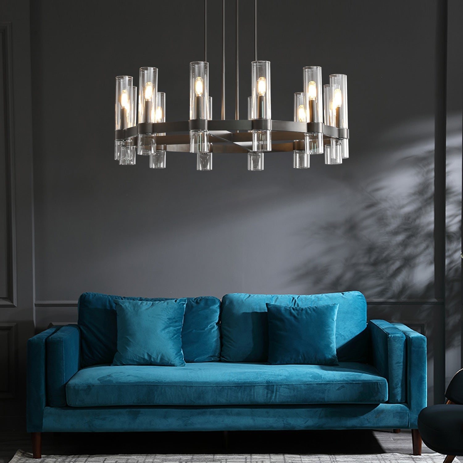 Ravalle Glass Round Chandelier 36"