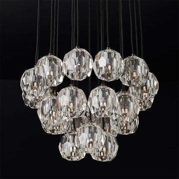 Bille Crystal Ball Cluster Chandelier 24"