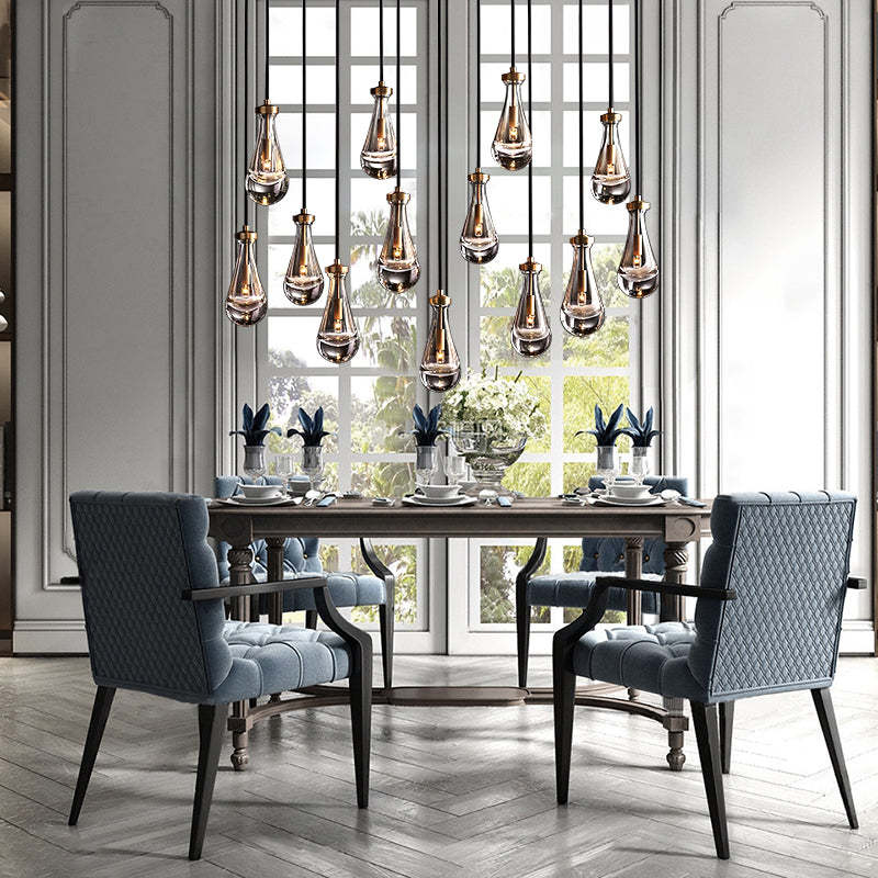Rain Glass Linear Chandelier 54"