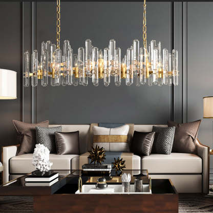Bonningtong Crystal  Rectangle Chandelier 54"