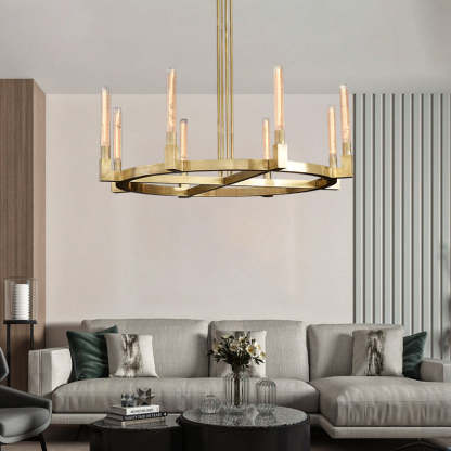 Candlestack Round Chandelier 48"