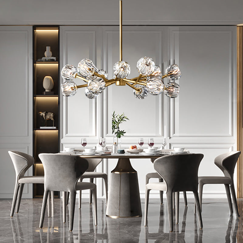 Bille Crystal Ball Round Chandelier 36"