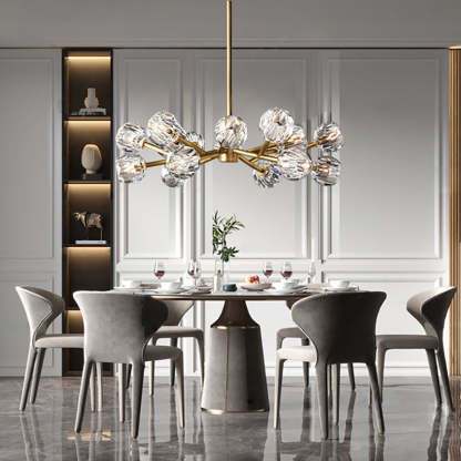 Bille Crystal Ball Round Chandelier 36"